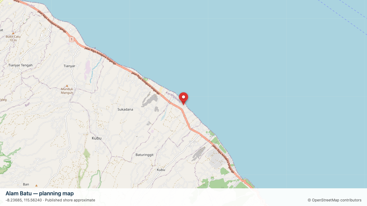 Alam Batu dive site planning map