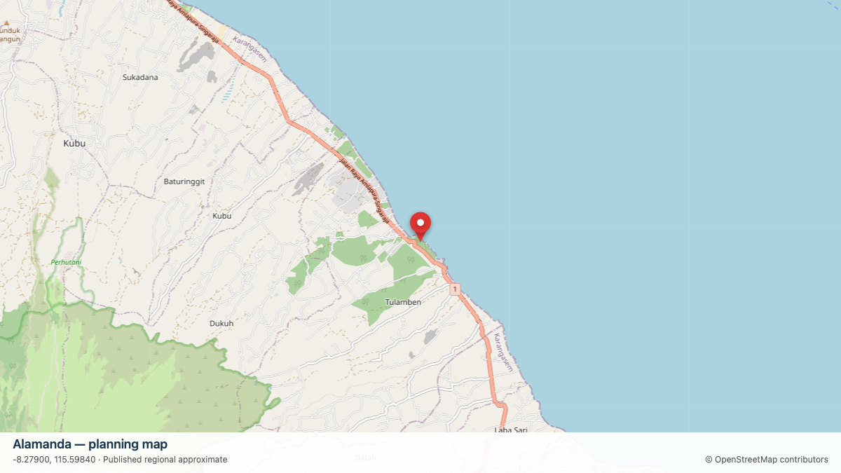 Alamanda dive site planning map