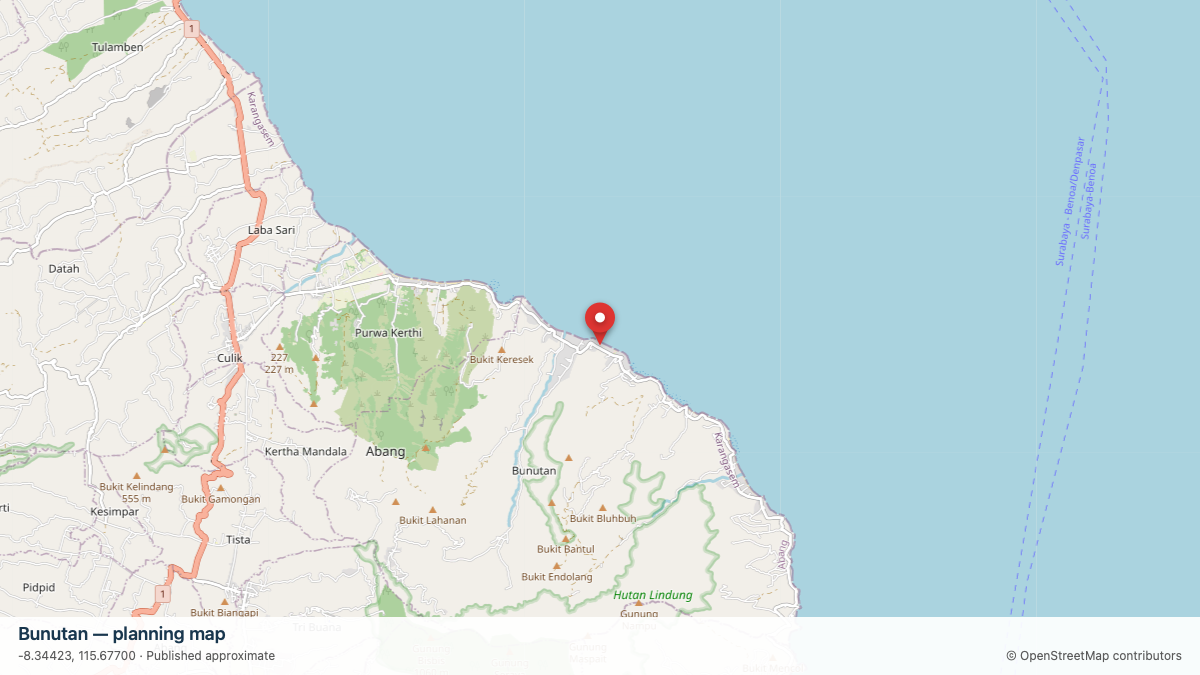 Bunutan dive site planning map