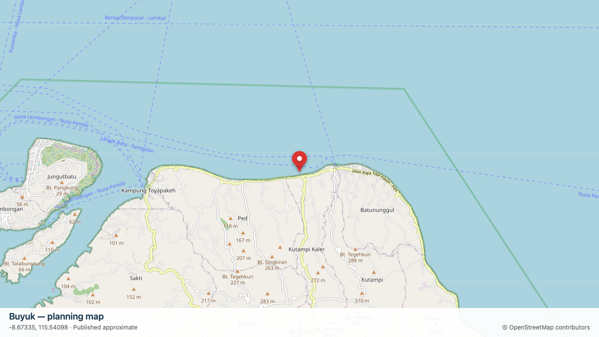 Buyuk dive site planning map