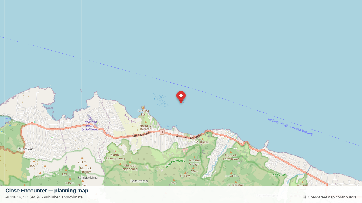 Close Encounter dive site planning map