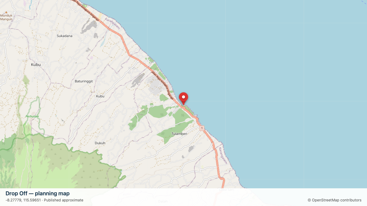 Drop Off dive site planning map