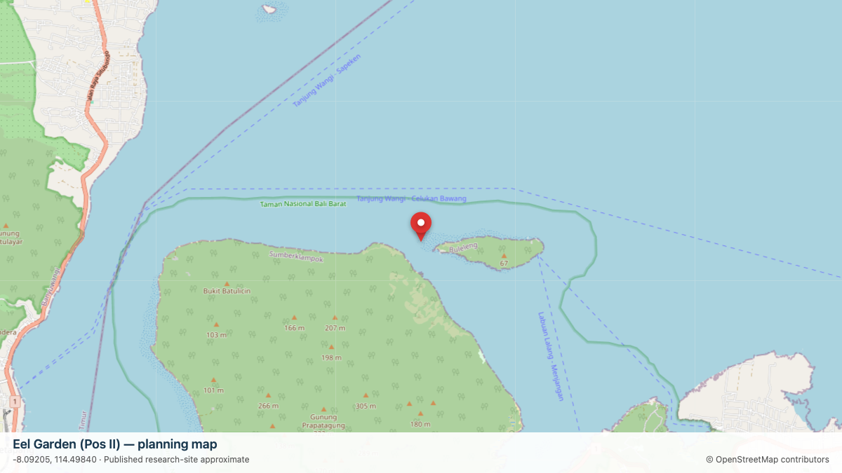 Eel Garden (Pos II) dive site planning map