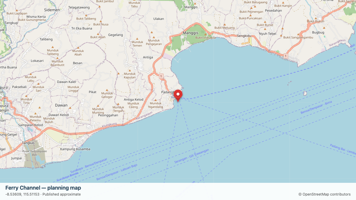 Ferry Channel dive site planning map