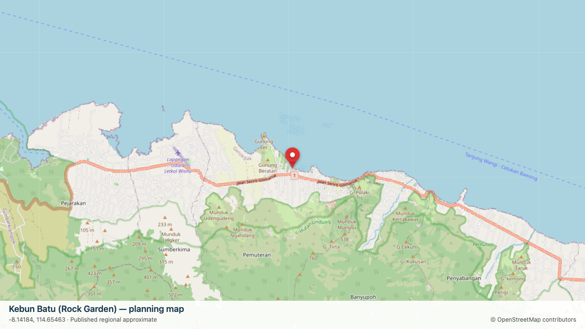 Kebun Batu (Rock Garden) dive site planning map
