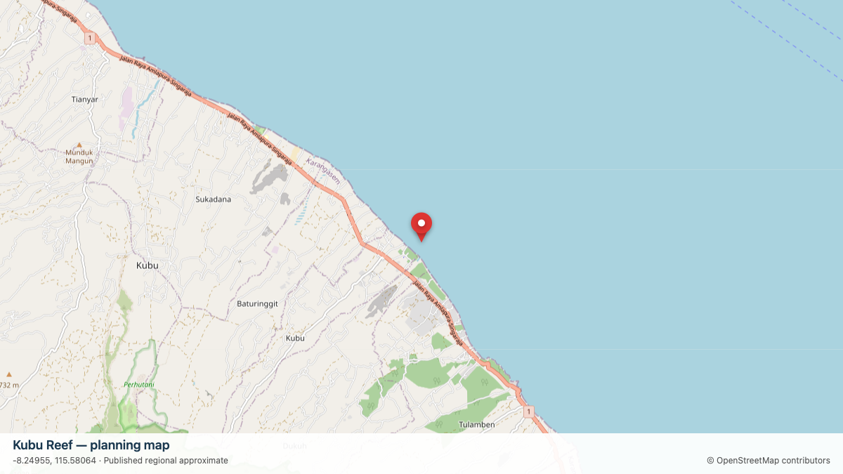Kubu Reef dive site planning map