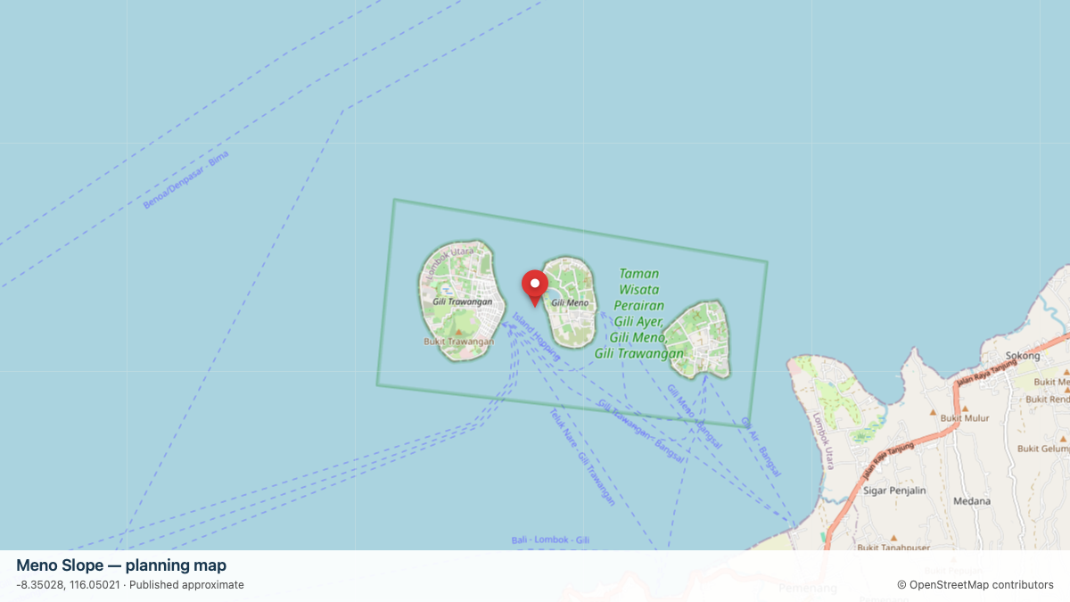 Meno Slope dive site planning map