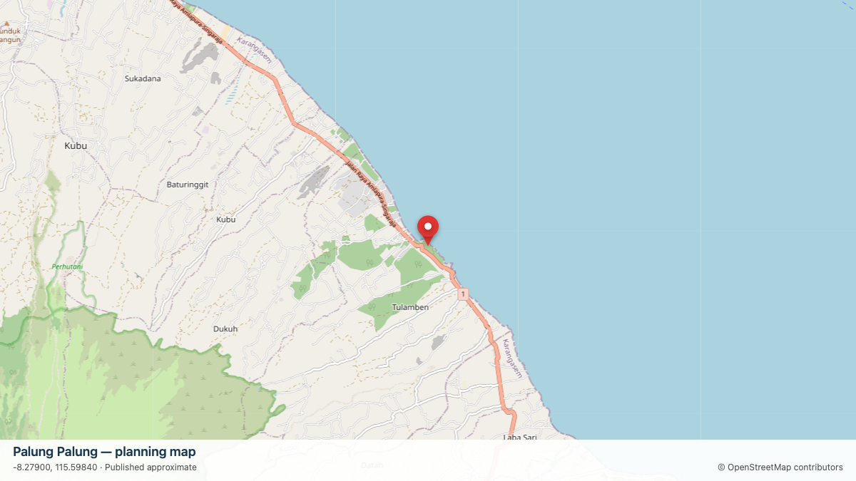 Palung Palung dive site planning map