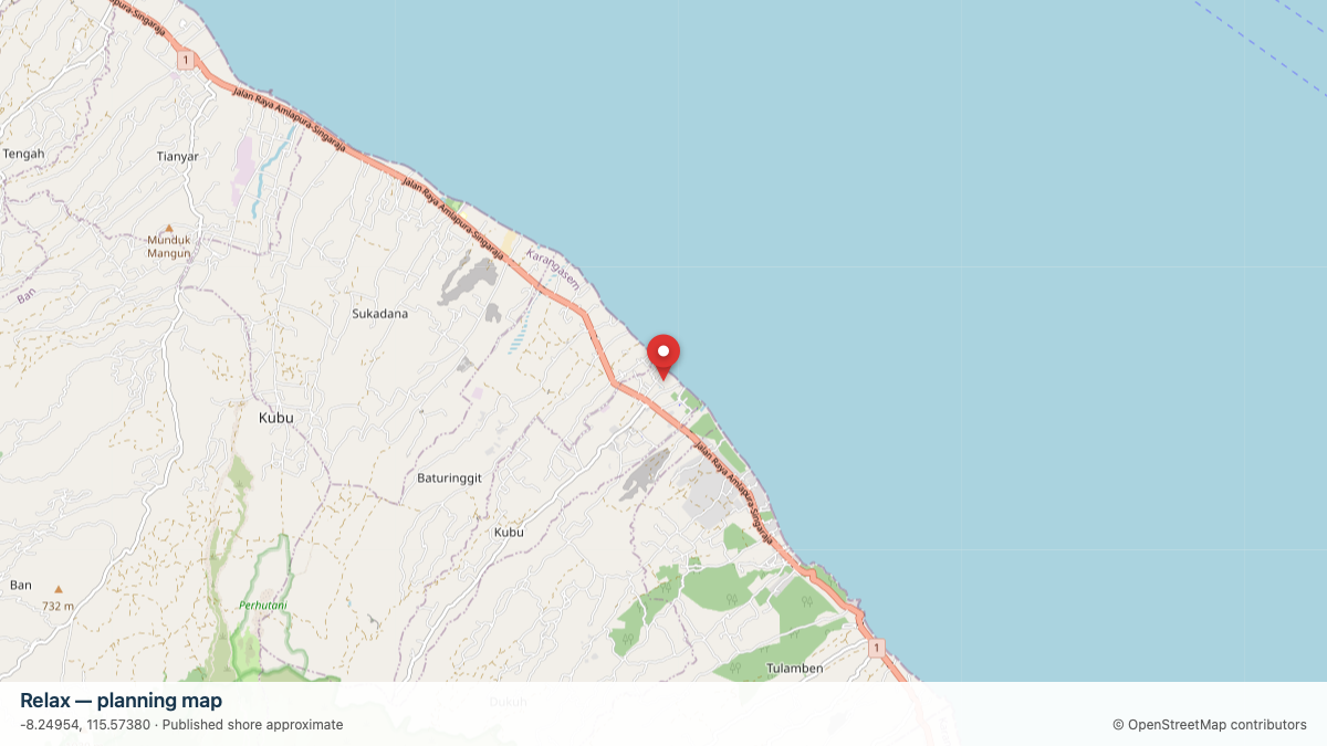 Relax dive site planning map