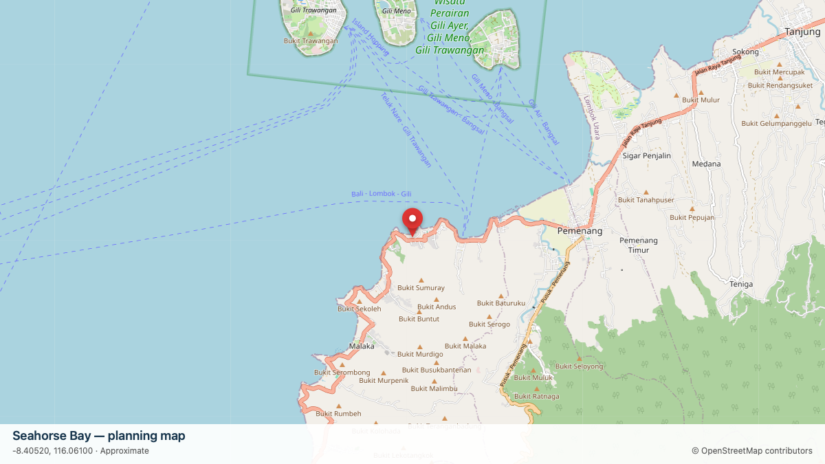 Seahorse Bay dive site planning map