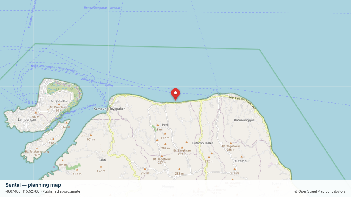 Sental dive site planning map