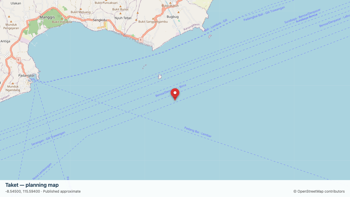Taket dive site planning map