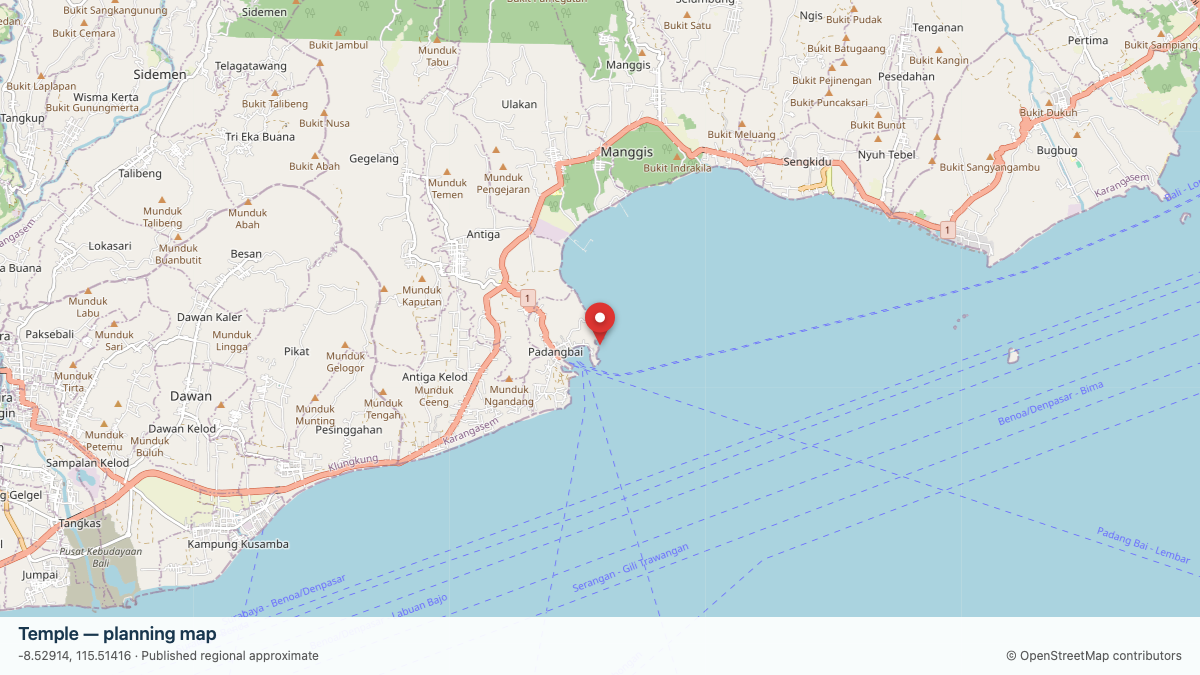 Temple dive site planning map