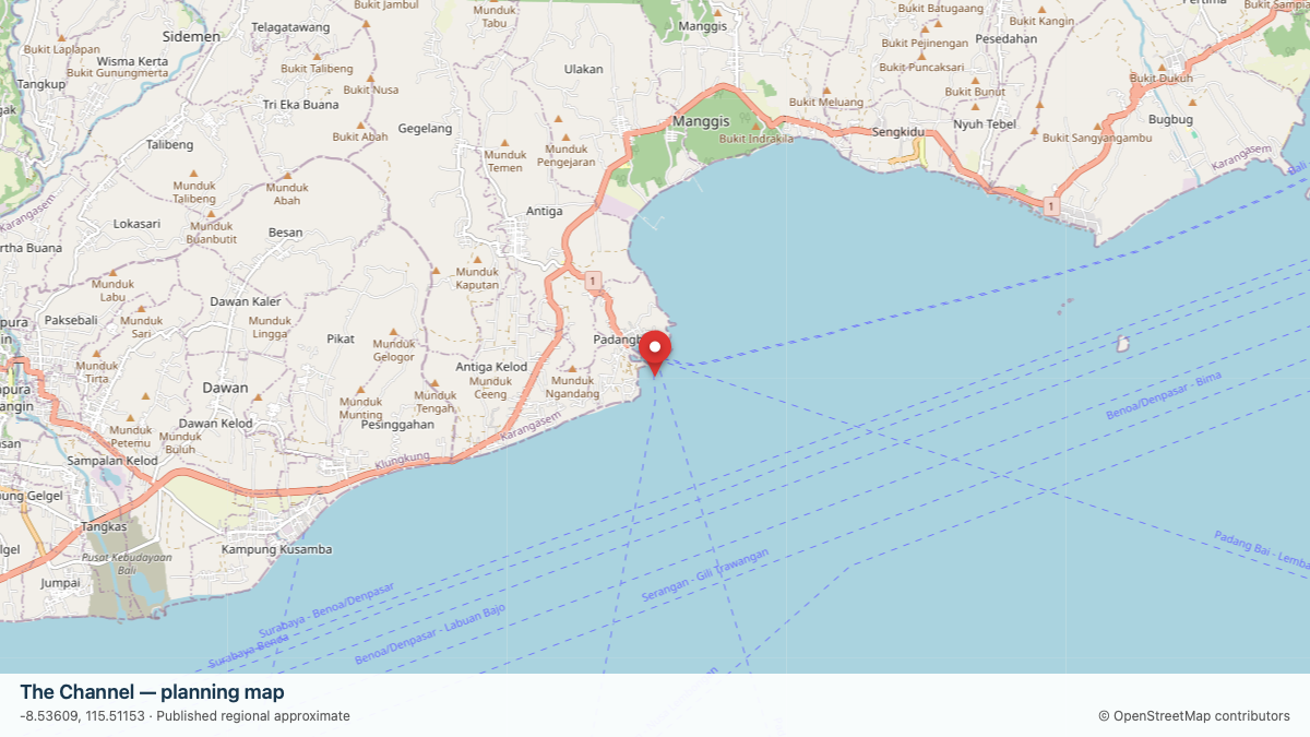 The Channel dive site planning map
