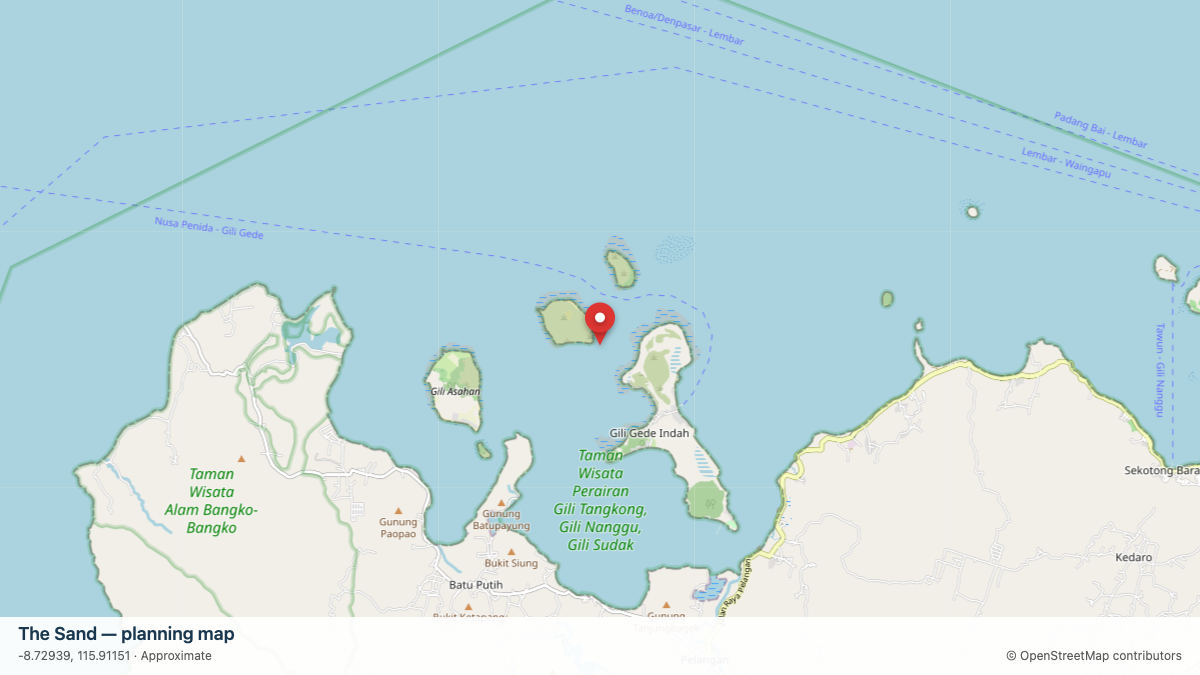 The Sand dive site planning map