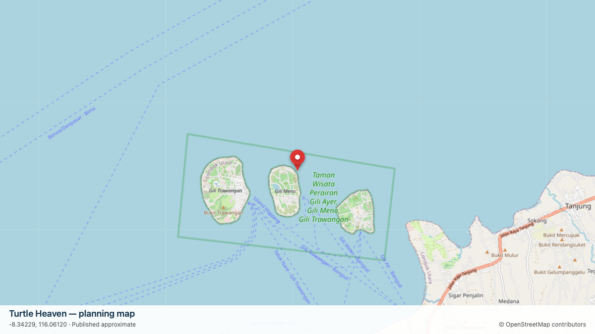 Turtle Heaven dive site planning map