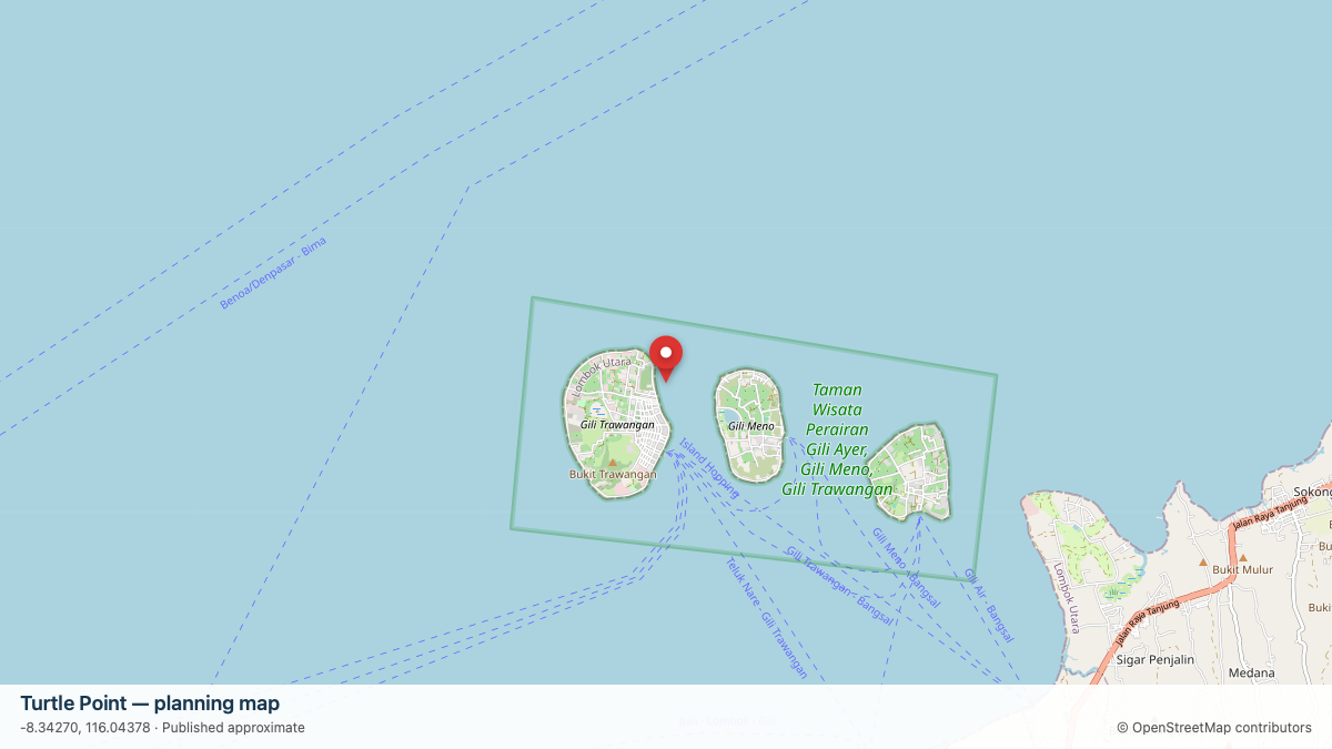 Turtle Point dive site planning map